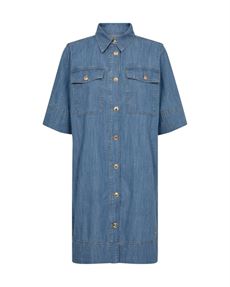MOS MOSH KJOLE, MMSOLL DENIM DRESS, MID BLUE